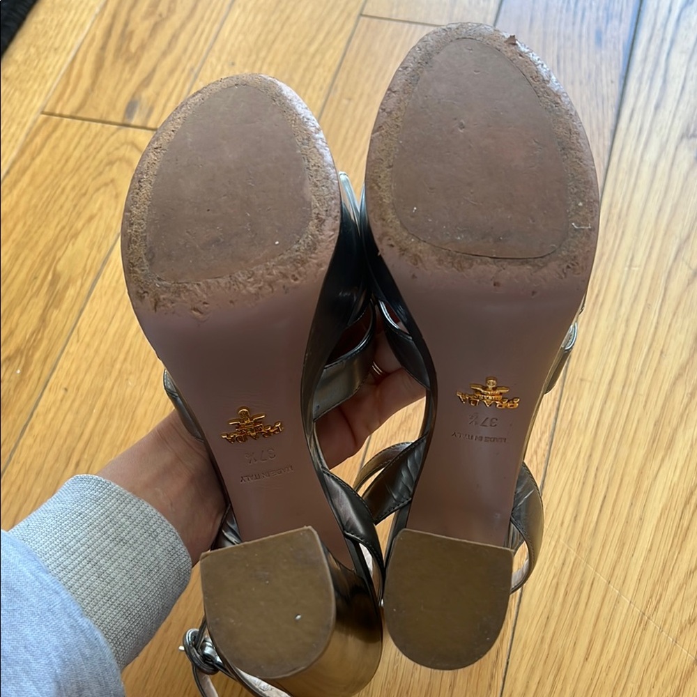 Prada Silver Women's Platform Sandals - Picture 5 of 5